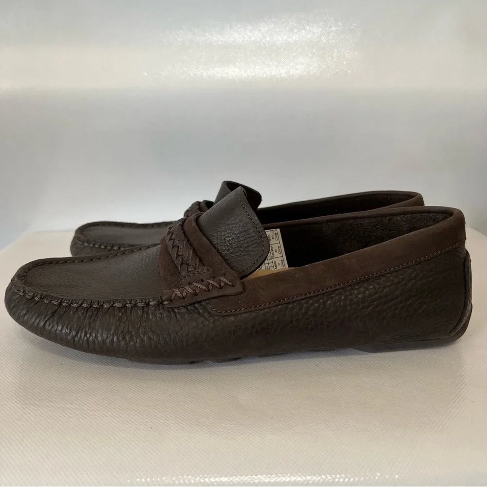 Ugg Henrick Brown Leather Slip On Loafers 110680